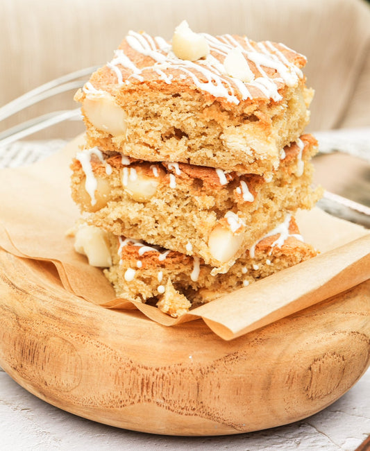 White Chocolate Macadamia Blondies