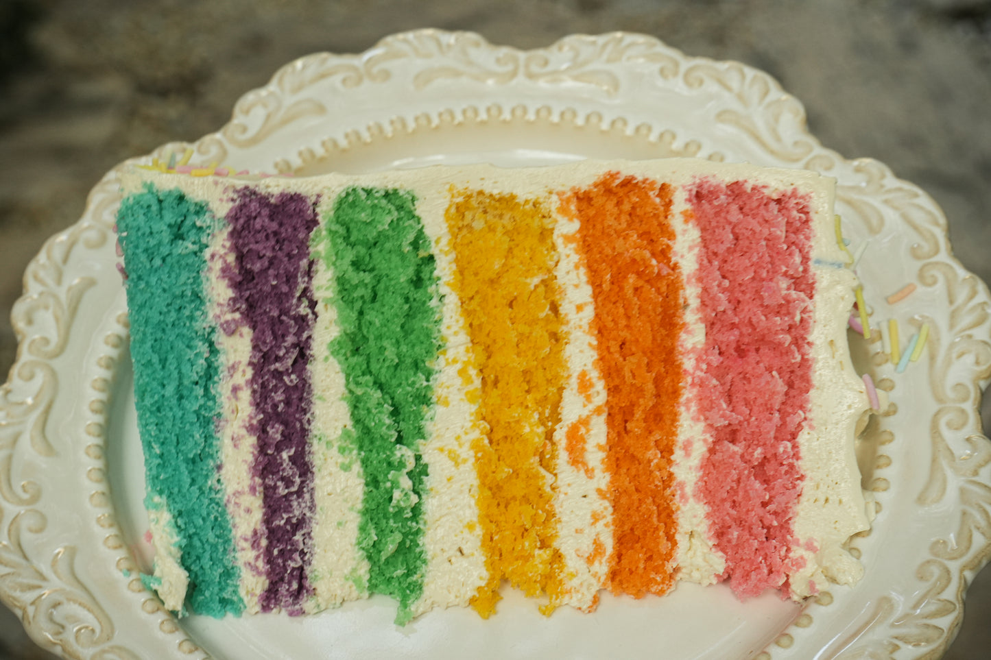Whimsical Rainbow Cake