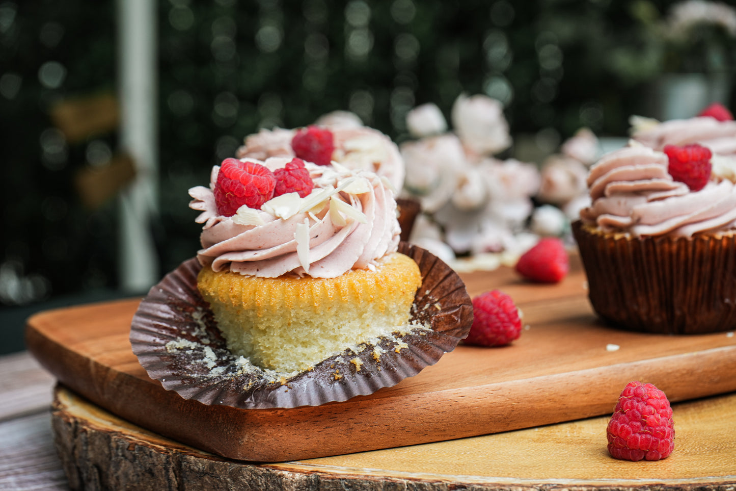 Raspberry Almond Cupcakes