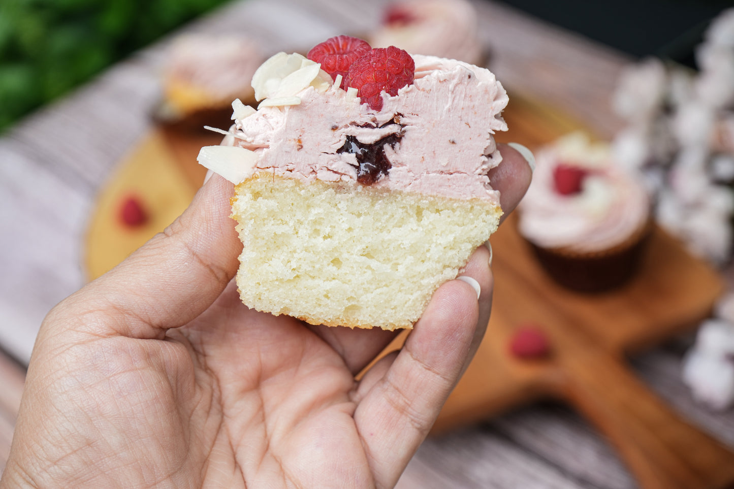 Raspberry Almond Cupcakes