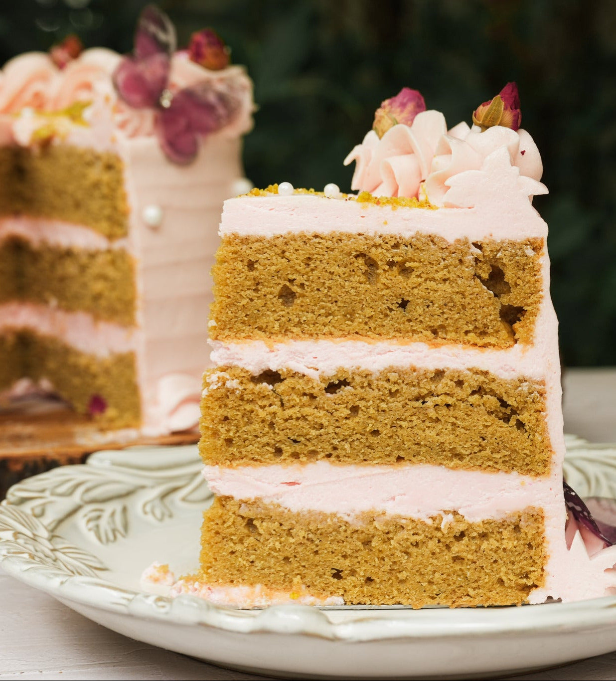 rose pistachio cake