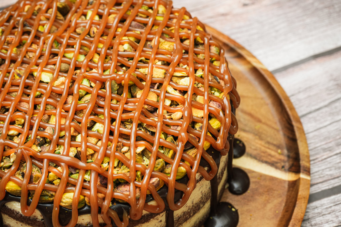 Salted Caramel Pistachio Cake