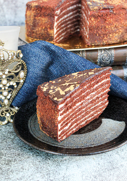 Golden Chocolate Spartak Cake
