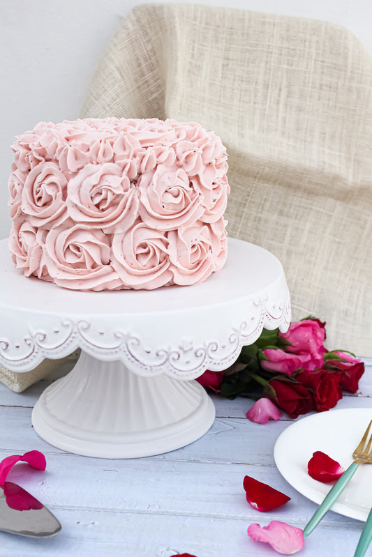 Rose & Strawberry Cake