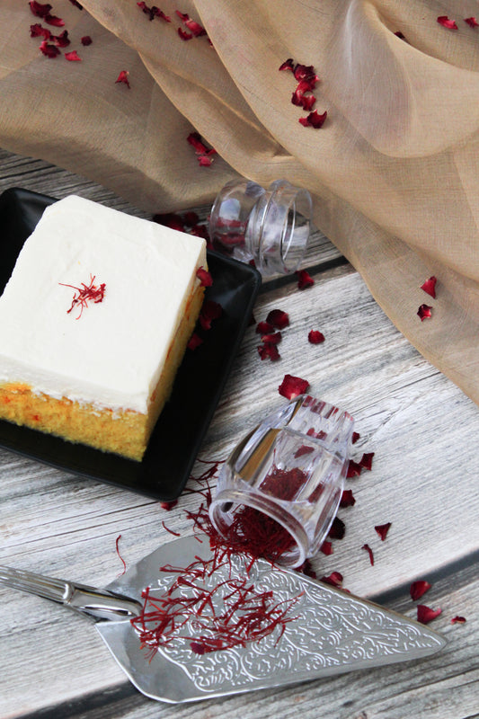 Saffron Tres Leches cake