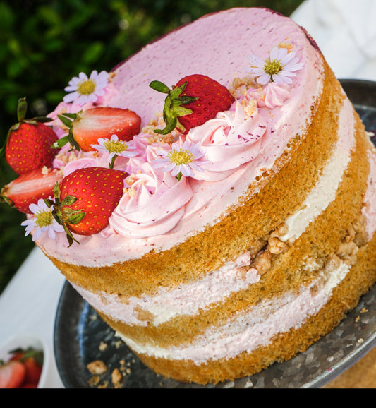 Strawberry Mousse Lemon Cake