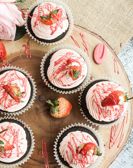 Strawberry Valrhona Cupcakes