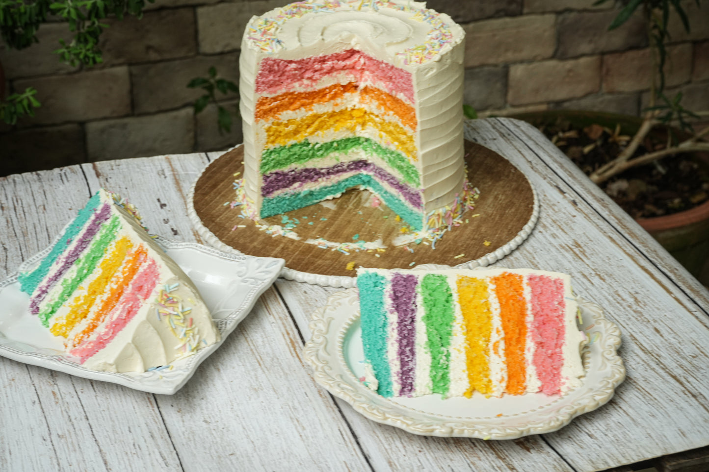 Whimsical Rainbow Cake