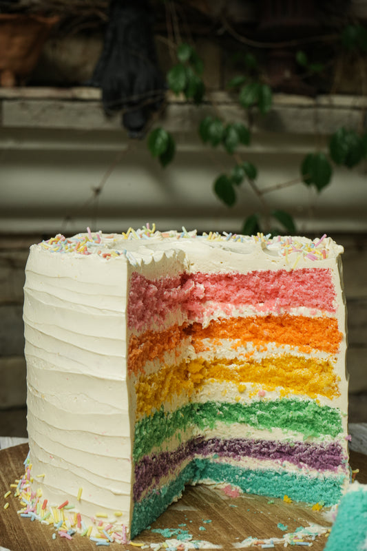 Whimsical Rainbow Cake