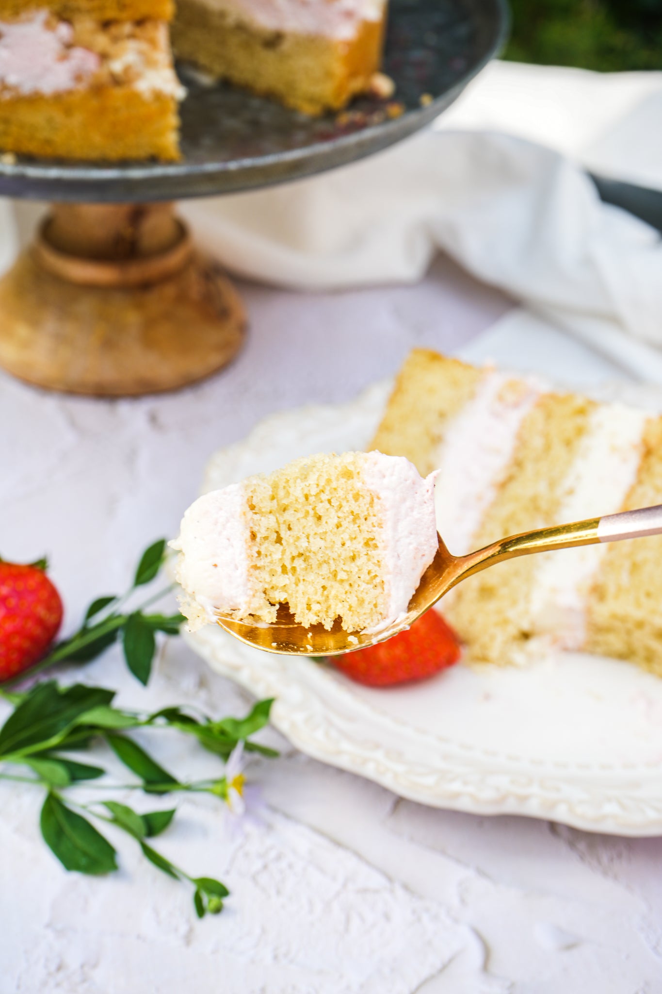 Strawberry Mousse Lemon Cake